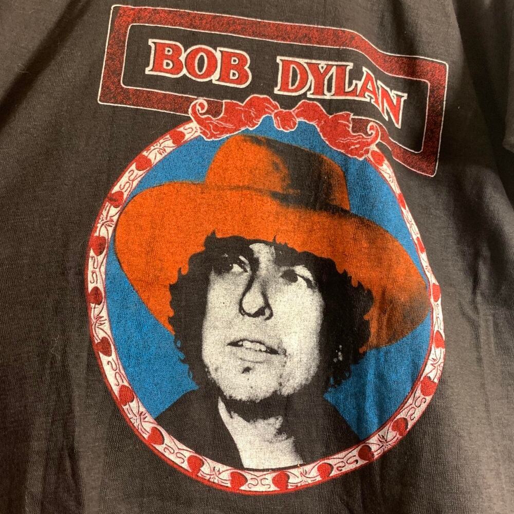 vintage 70's BOB DYLAN Portrait single stitch double sided graphic tee shirt M
